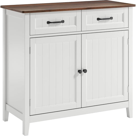 Buffet avec tiroir, portes et espace de rangement, meuble retro 40 x 90 x 80 cm